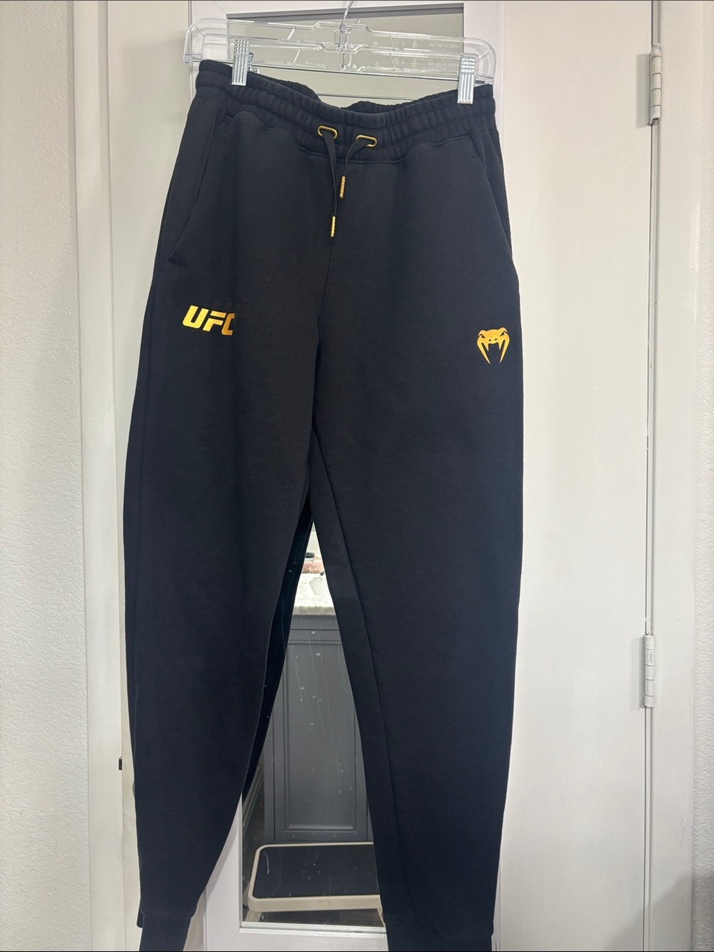 UFC x Venum Black Joggers with Gold Accents
